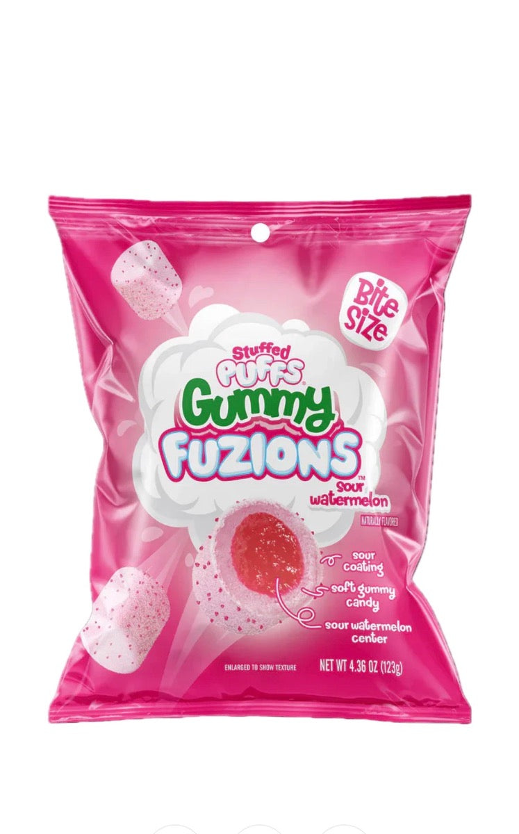 Stuffed Puffs Fuzions Gummy Sour Watermelon 123g